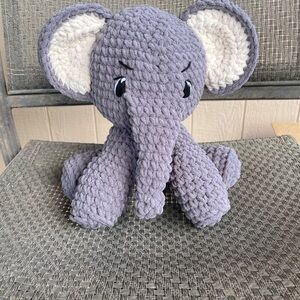 Plush handmade crochet Gray Elephant Toy, plushie, baby shower gift